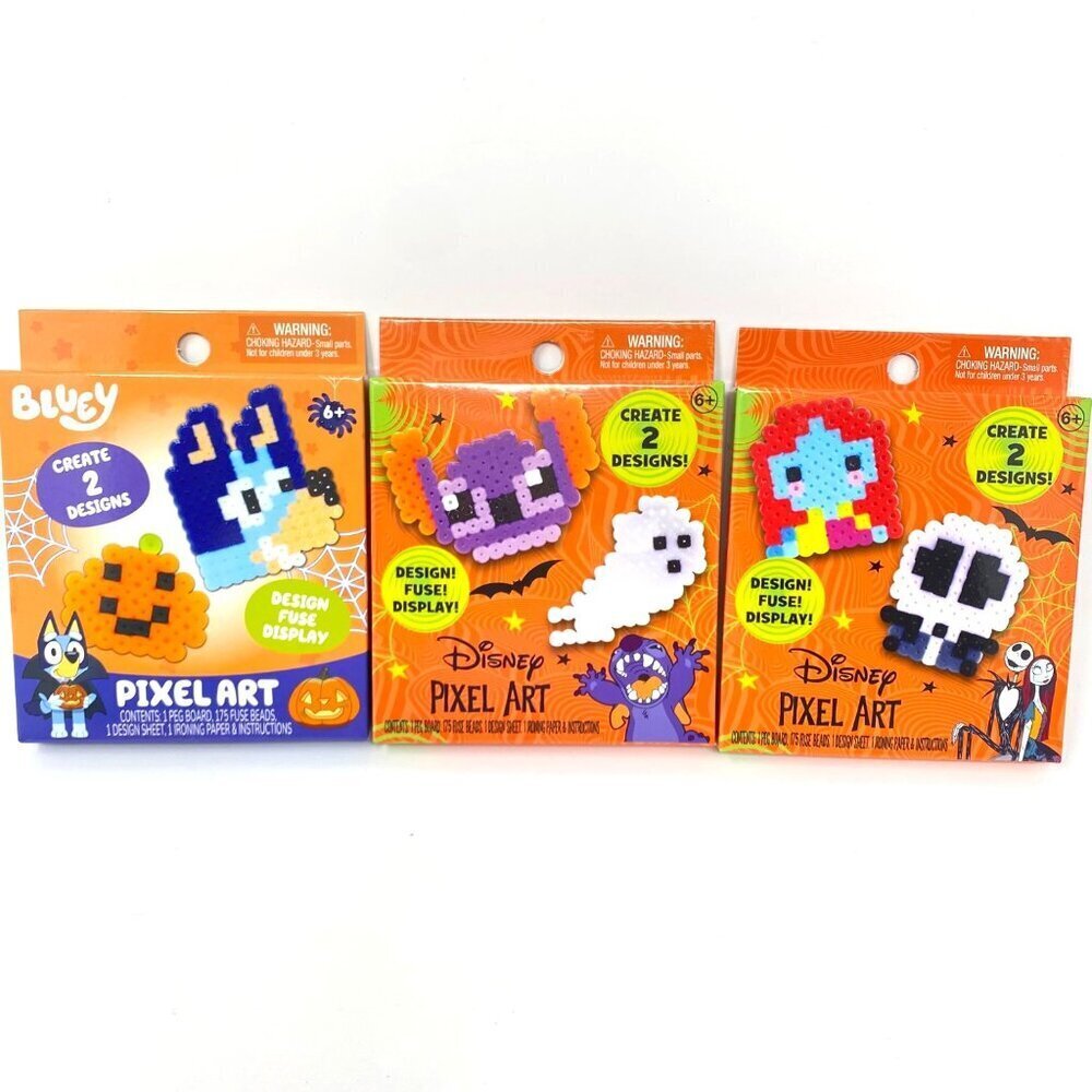 Disney Pixel Art Fuse Beads Bluey Stitch Nightmare Before Christmas Crafts